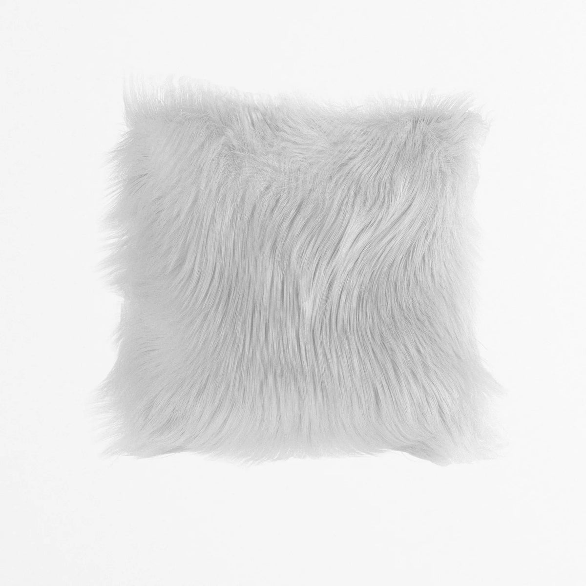 Coussin effet fourrure blanche déhoussable 40x40cm