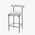 Lot de 2 chaises de bar bouclette grise et blanche Charlotte