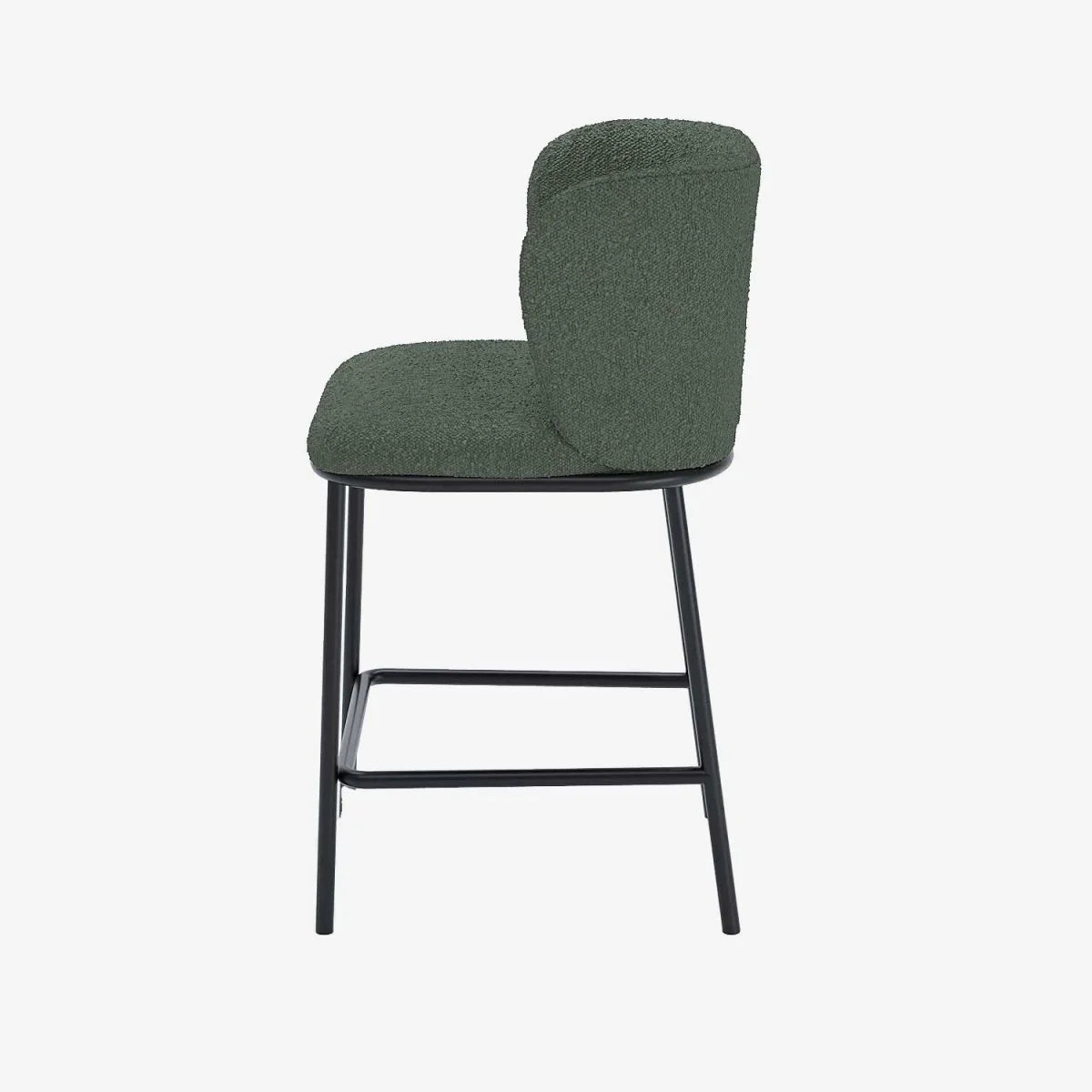 Lot de 2 tabourets de bar tissu boucl  vert C sar