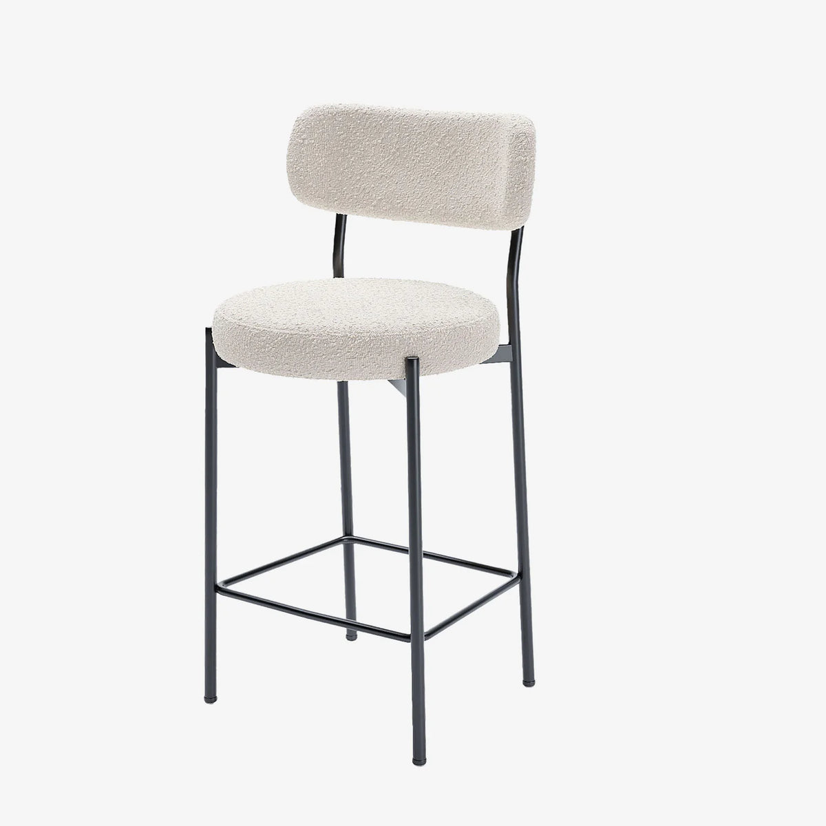 Lot de 2 fauteuils de bar bouclette blanche Lili