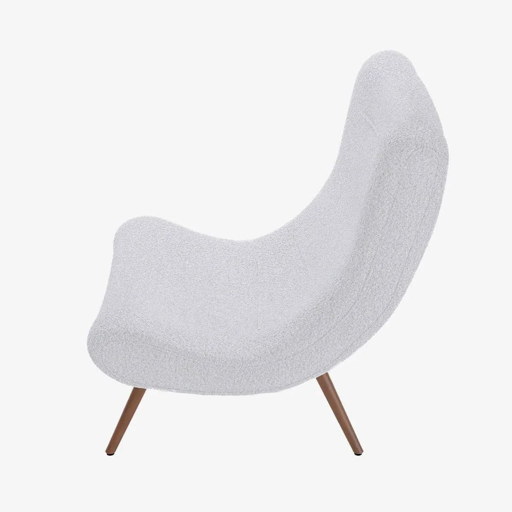Fauteuil avec repose-pieds bouclé