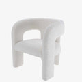 Fauteuil de salle à manger en bouclette blanche