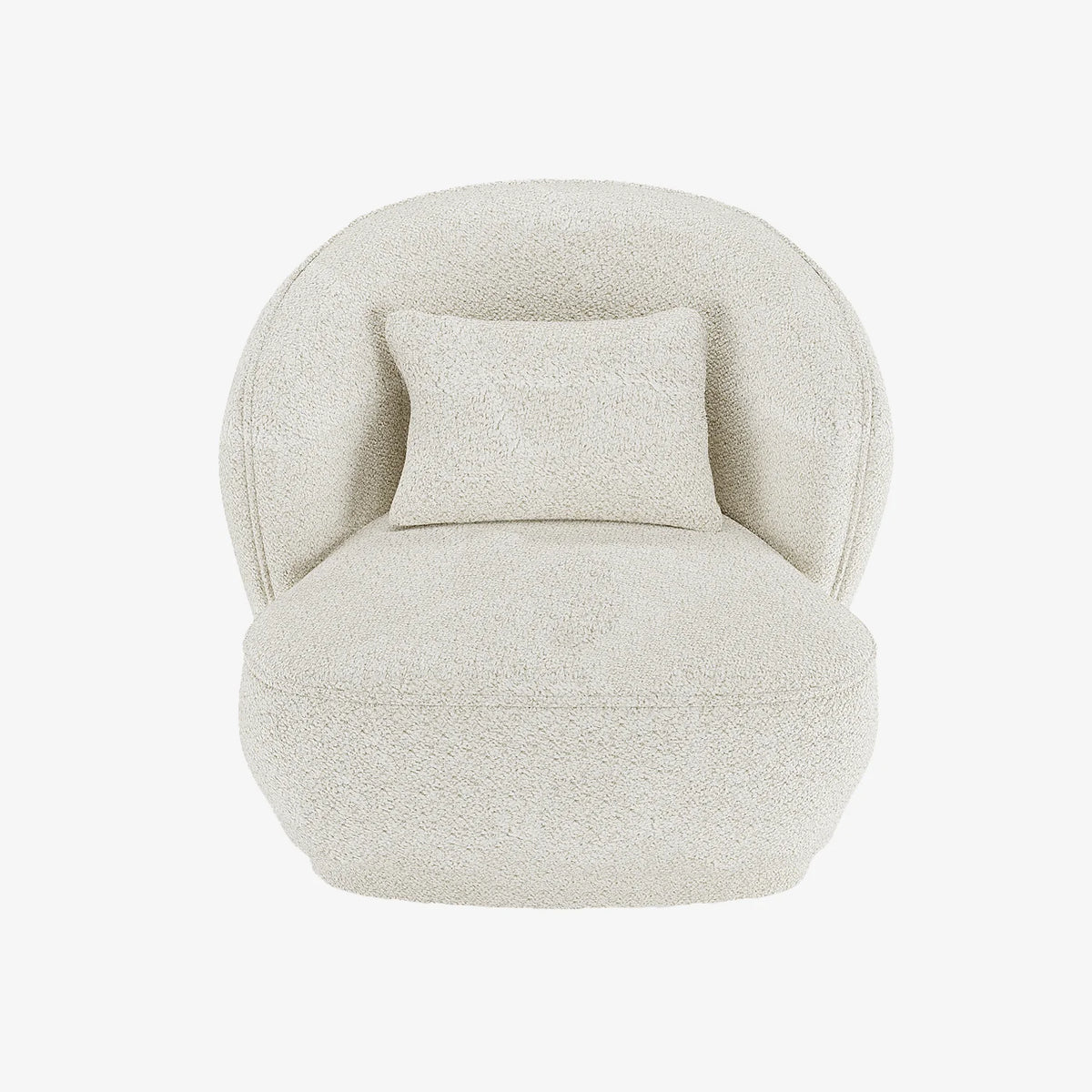 Fauteuil design boucl  blanc Pablo