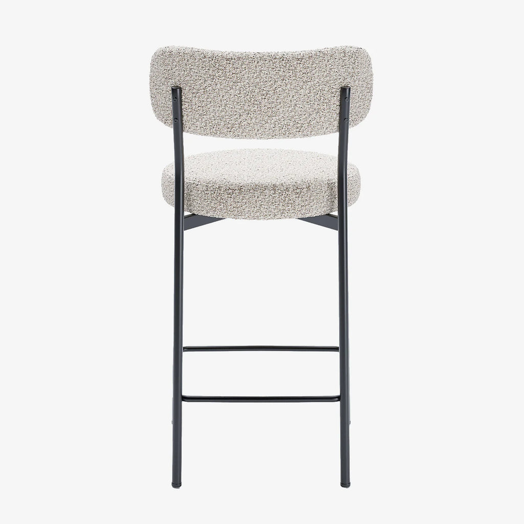 Lot de 2 fauteuils de bar bouclette grise et blanche Lili
