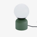 Lampe   poser en c ramique et globe en verre