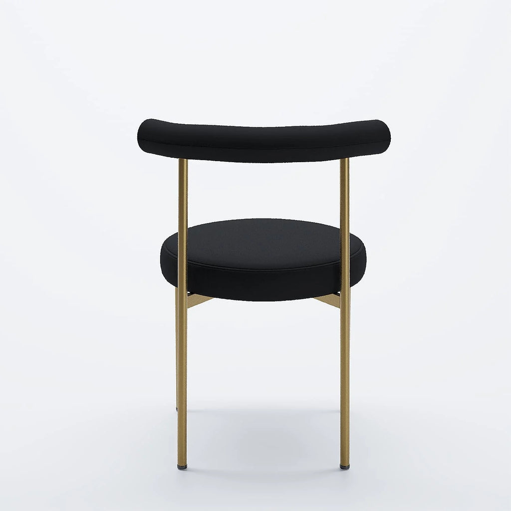 Lot de 2 chaises de table velours noir