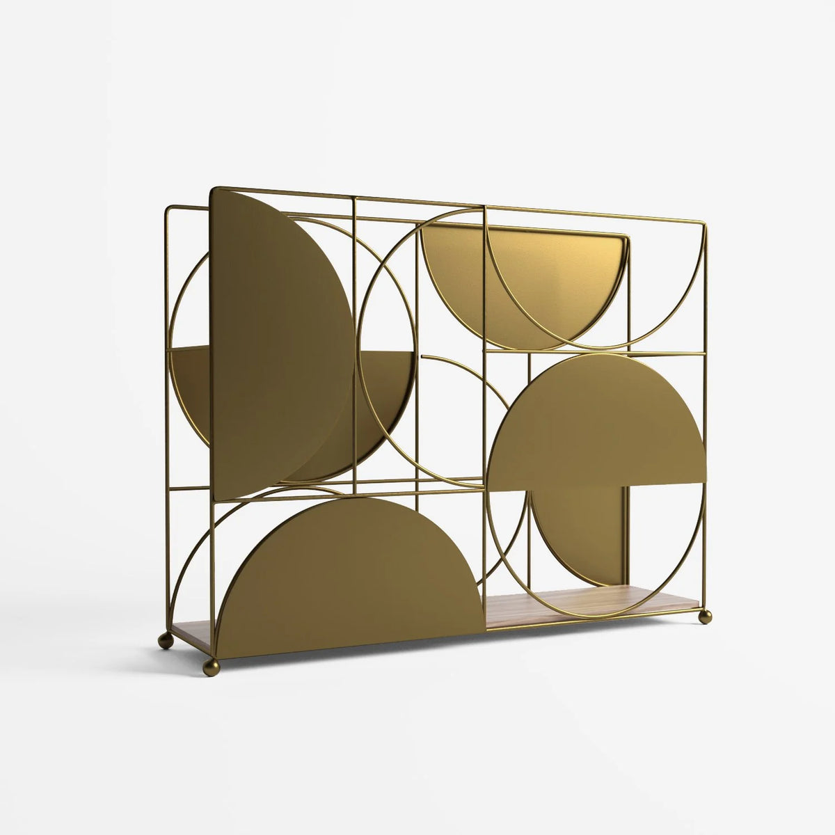 Porte-revues en bois et métal doré