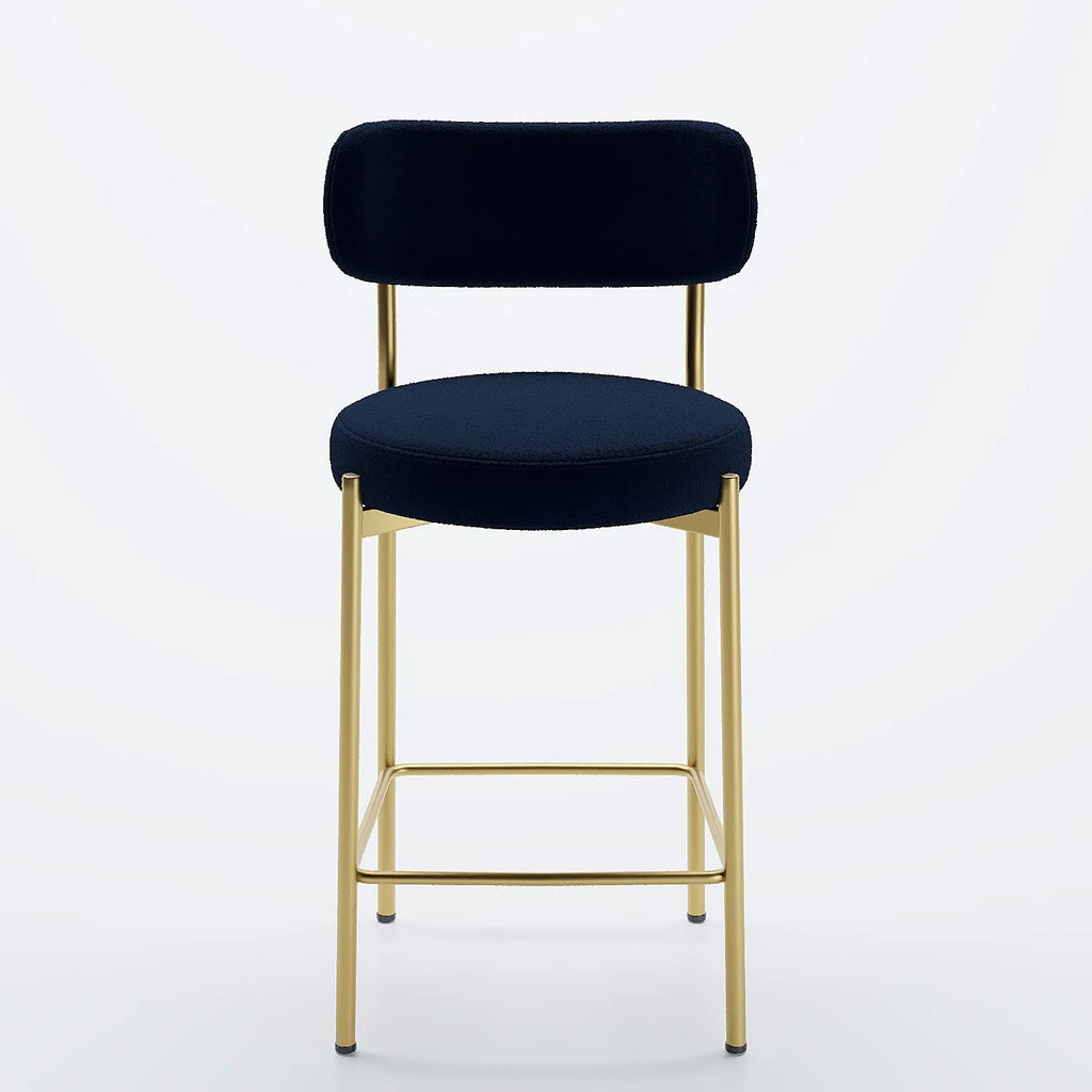 Lot de 2 fauteuils de bar velours noir Lili