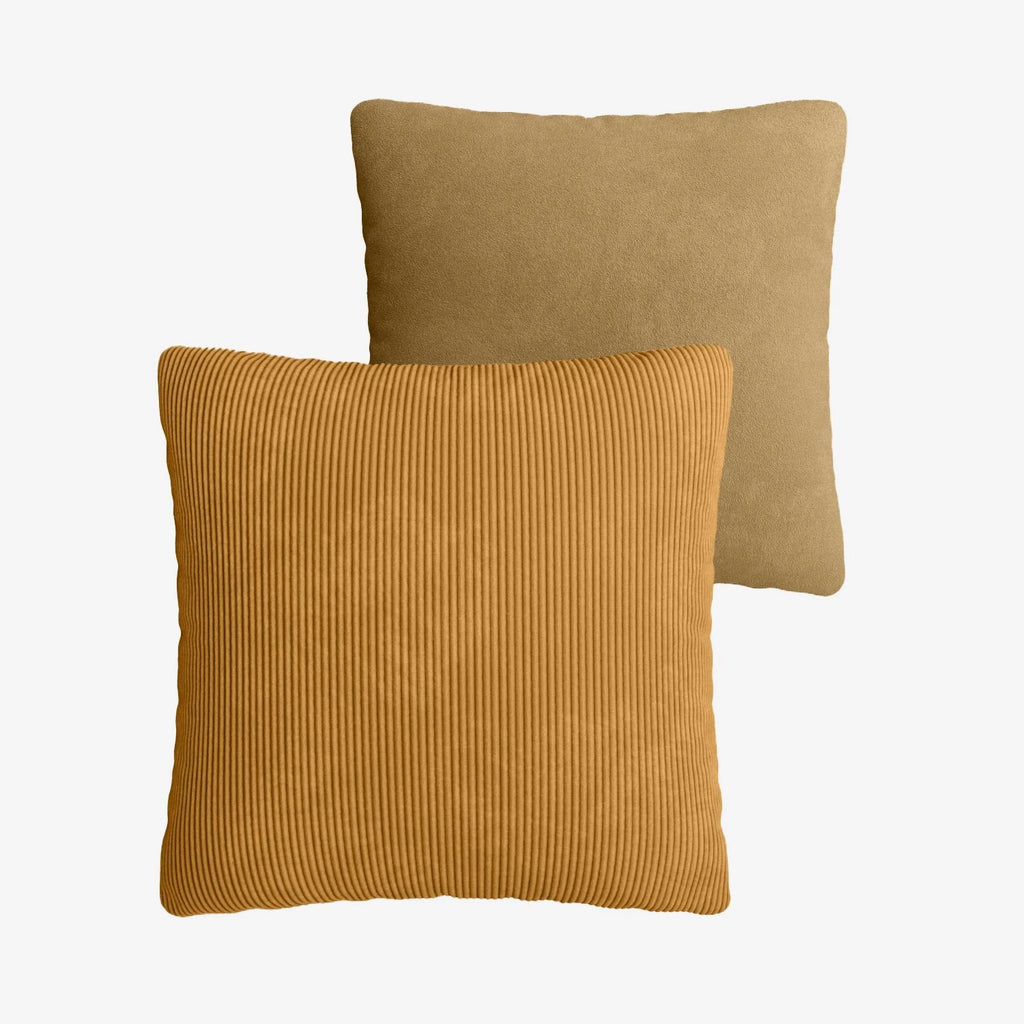 Coussin en velours jaune moutarde déhoussable 40x40cm