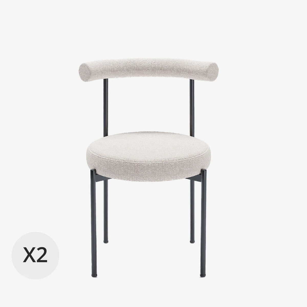 Lot de 2 chaises de salle   manger design moderne, velours cr me Julia