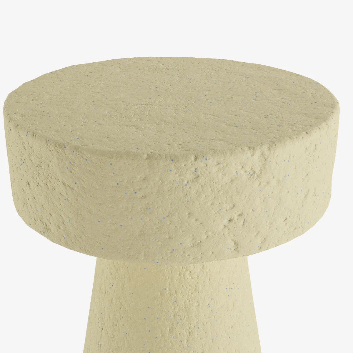 Table d appoint circulaire en magn sie cr me mouchet e bleu Marguerite