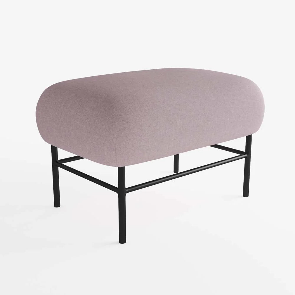 Banquette en tissu rose et métal noir