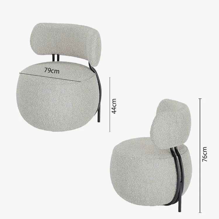 Fauteuil rond en laine boucl e