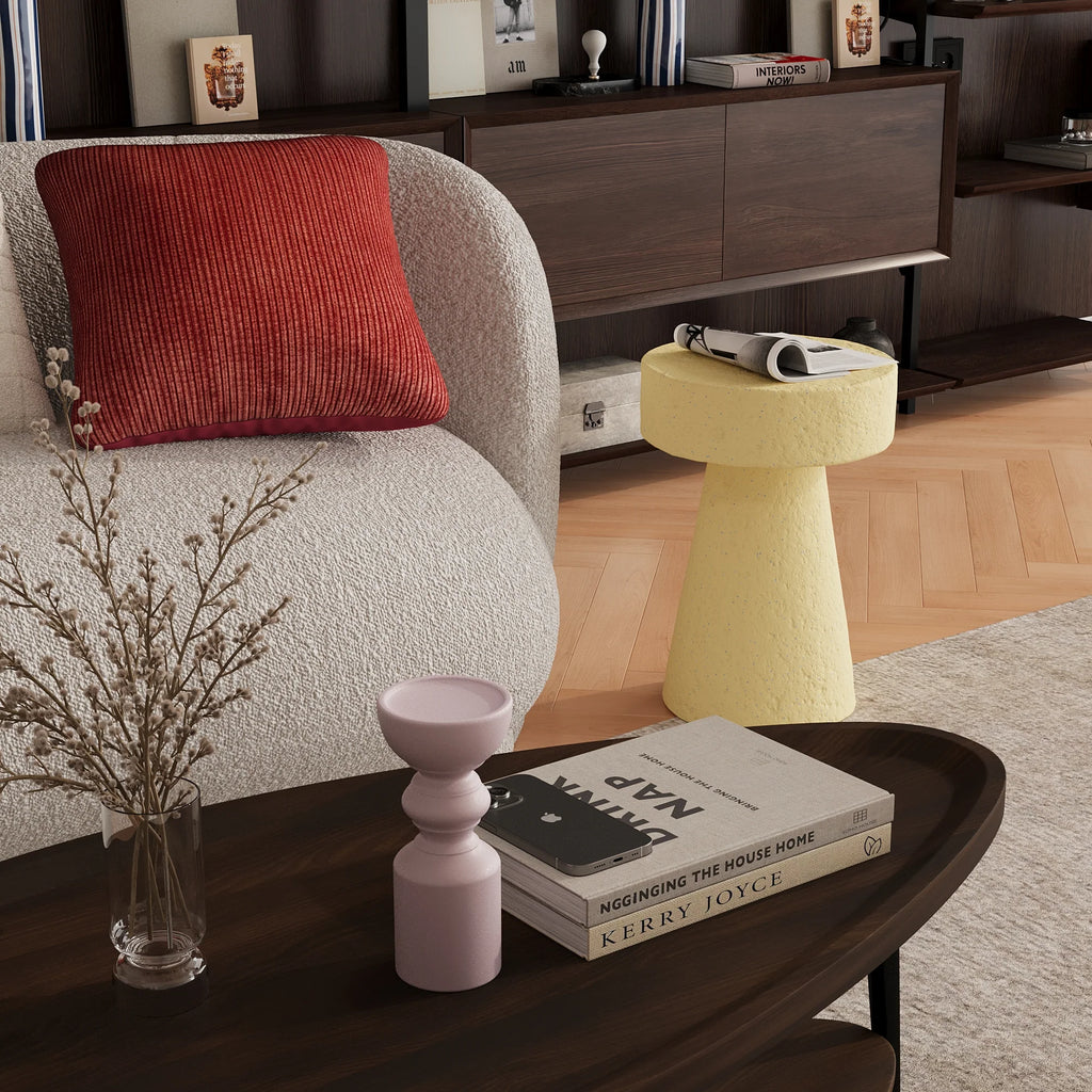 Set de 3 bougeoirs bois design, Boston coloris rose