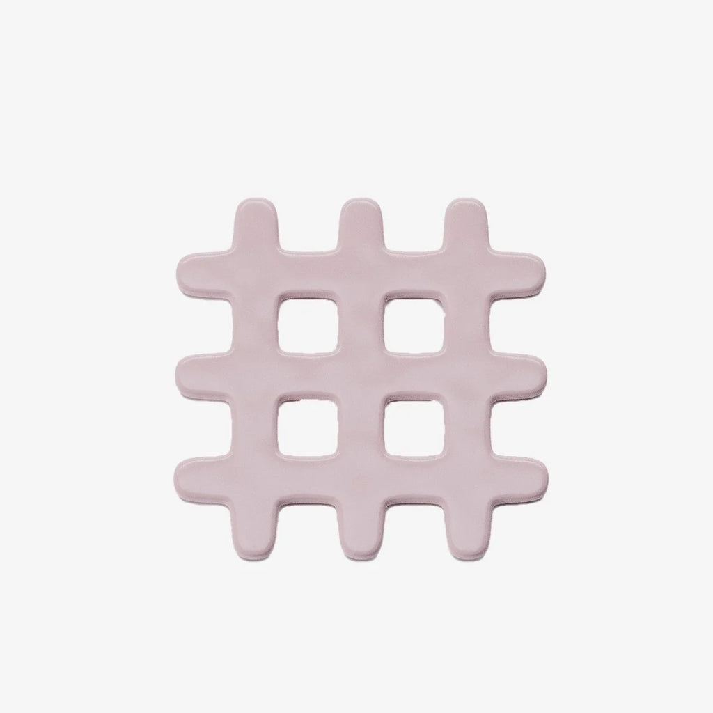Sous-plat d coratif en c ramique, grid rose Beaubourg