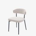 Lot de 2 chaises de salle   manger en velours cr me & m tal noir Mona