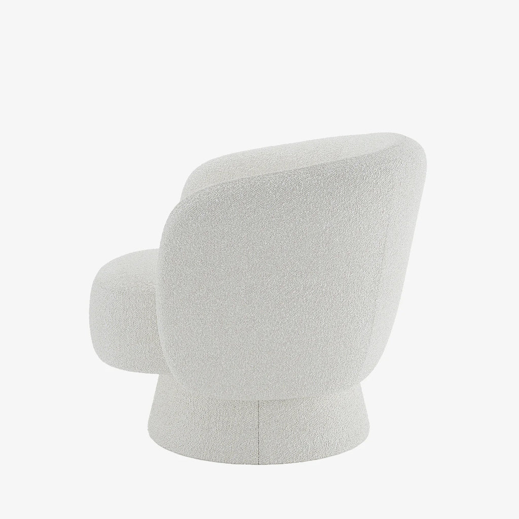 Fauteuil bouclette pivotant blanc Salma