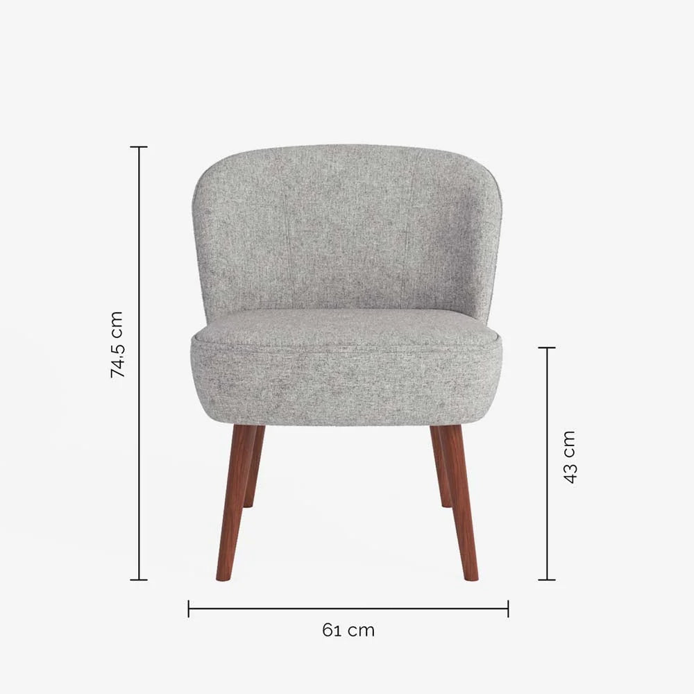 Petit fauteuil de salon en tissu gris