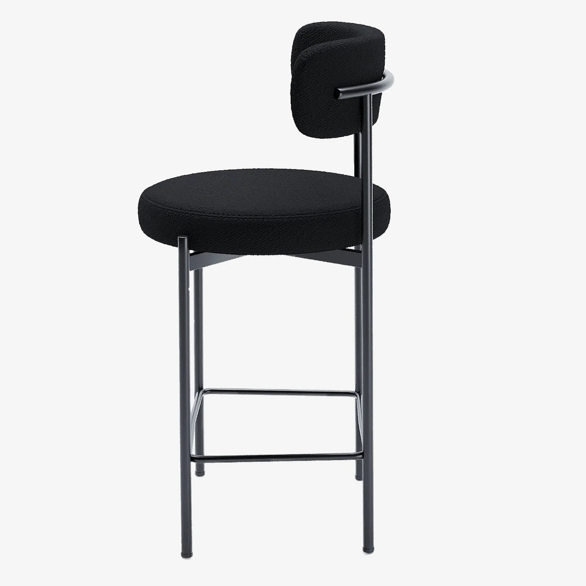 Lot de 2 tabourets de bar bouclette gris anthracite Agathe