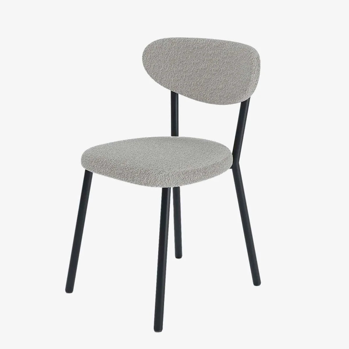 Lot de 2 chaises tissu bouclette pied métal