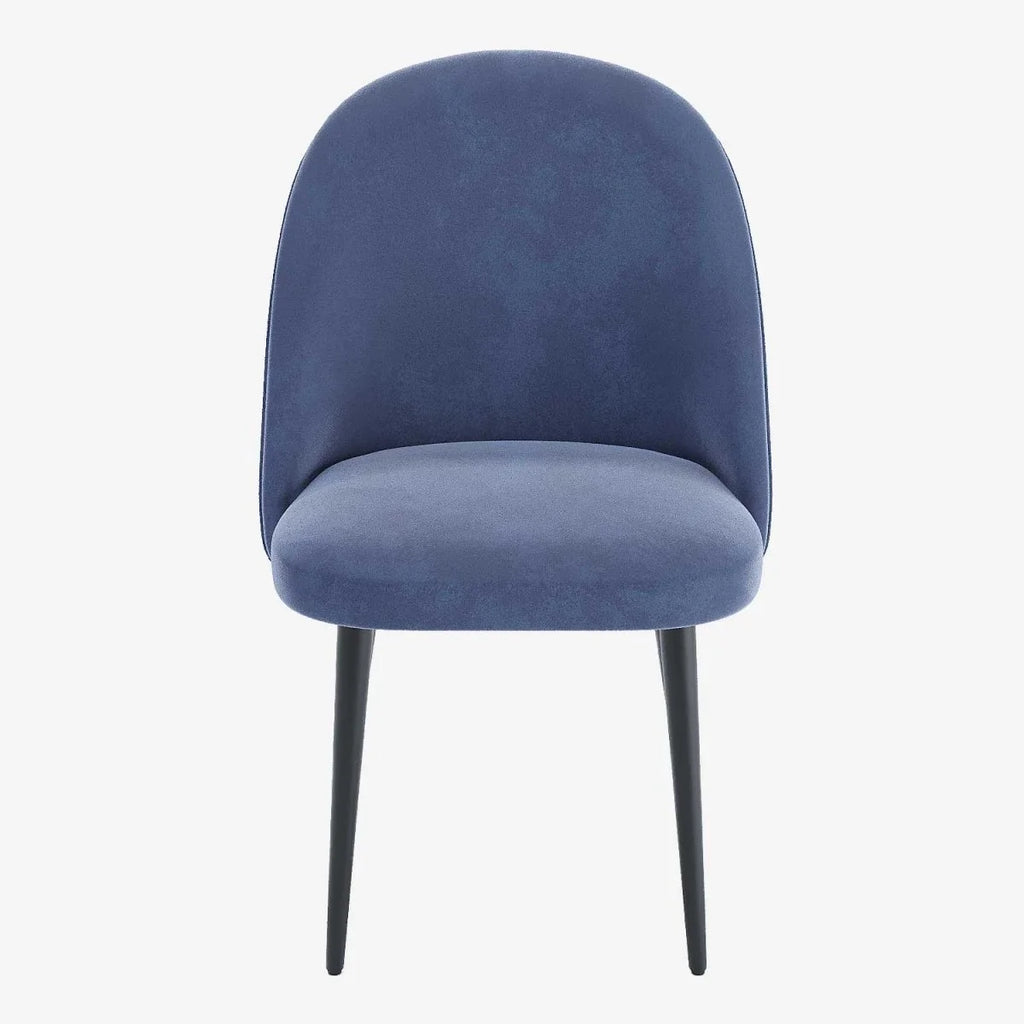 Lot de 2 chaises en velours bleu & m tal noir Nina