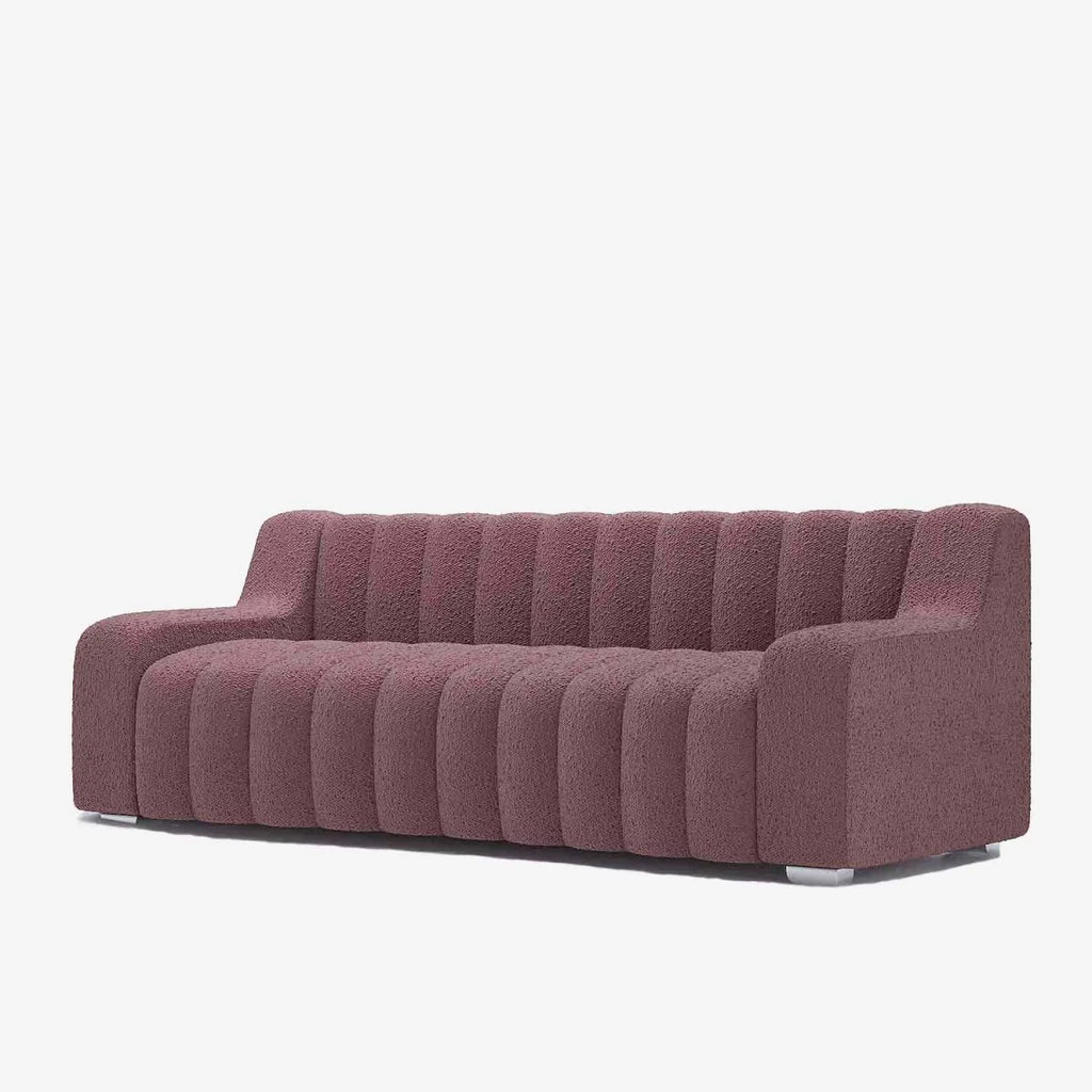 Canap  rose tissu bouclette Garance