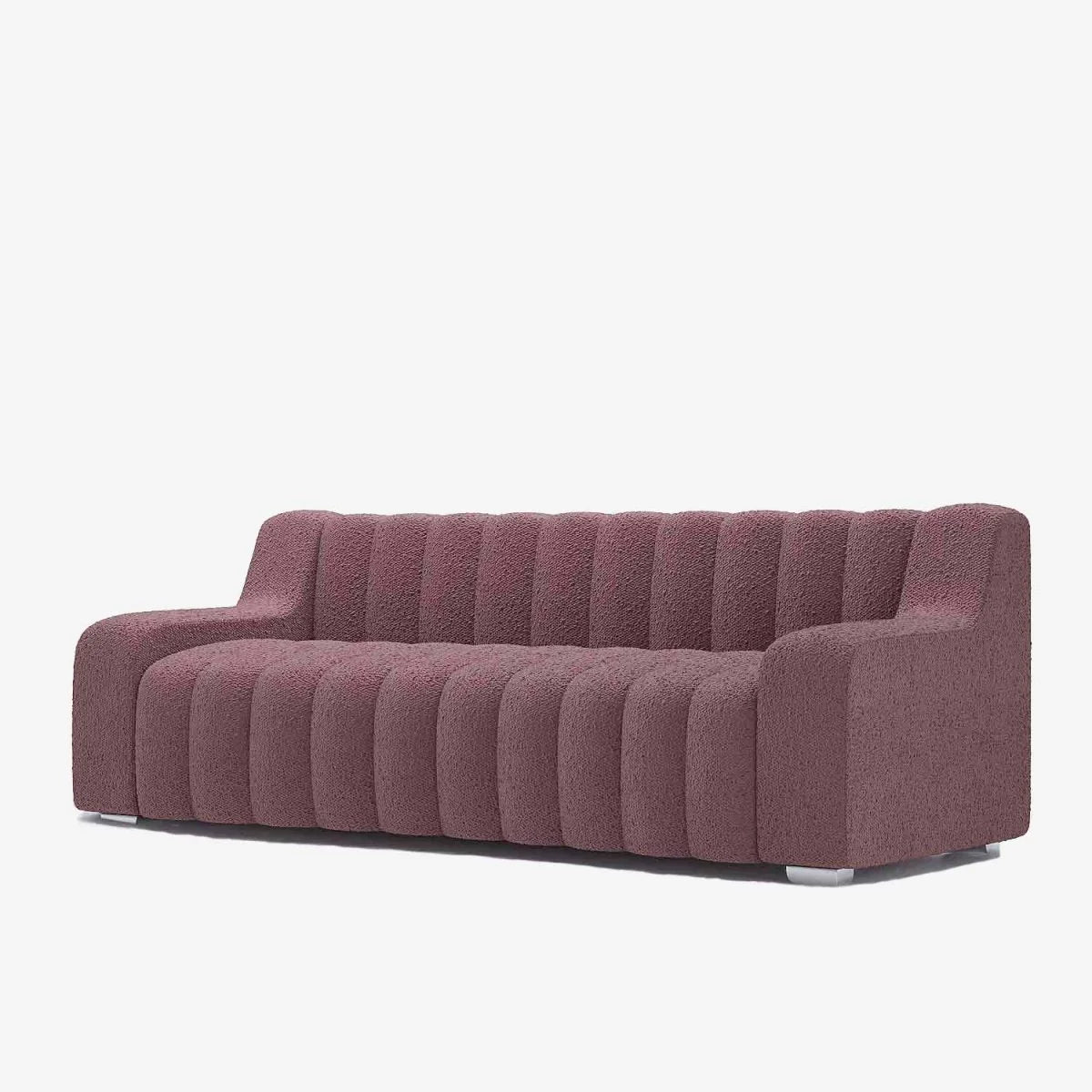 Canap  rose tissu bouclette Garance