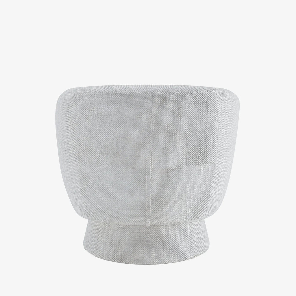 Fauteuil pivotant en tissu chenille blanc Salma