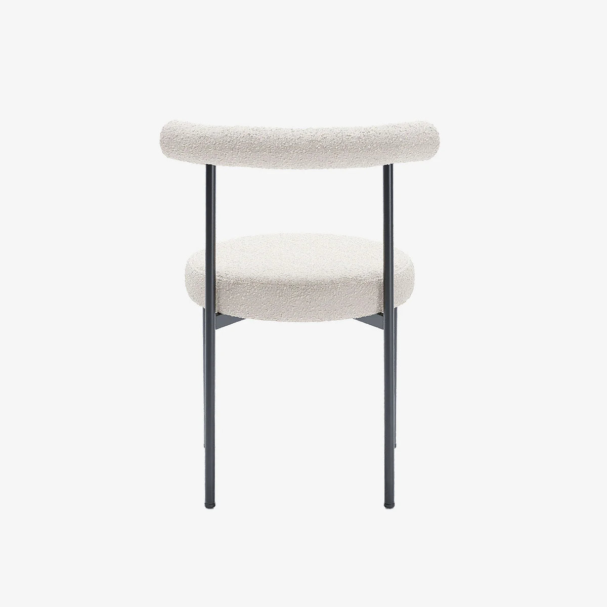Lot de 2 chaises de salle   manger design moderne, bouclette blanche Julia