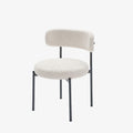 Lot de 2 chaises de table bouclette blanche Scarlett