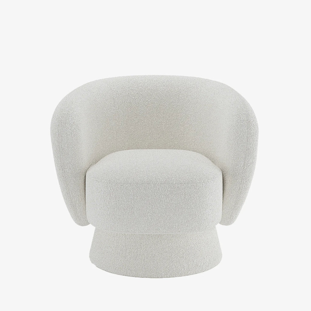 Fauteuil bouclette pivotant blanc Salma