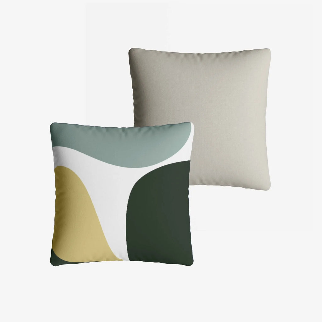 Coussin carré vert déhoussable 40x40cm