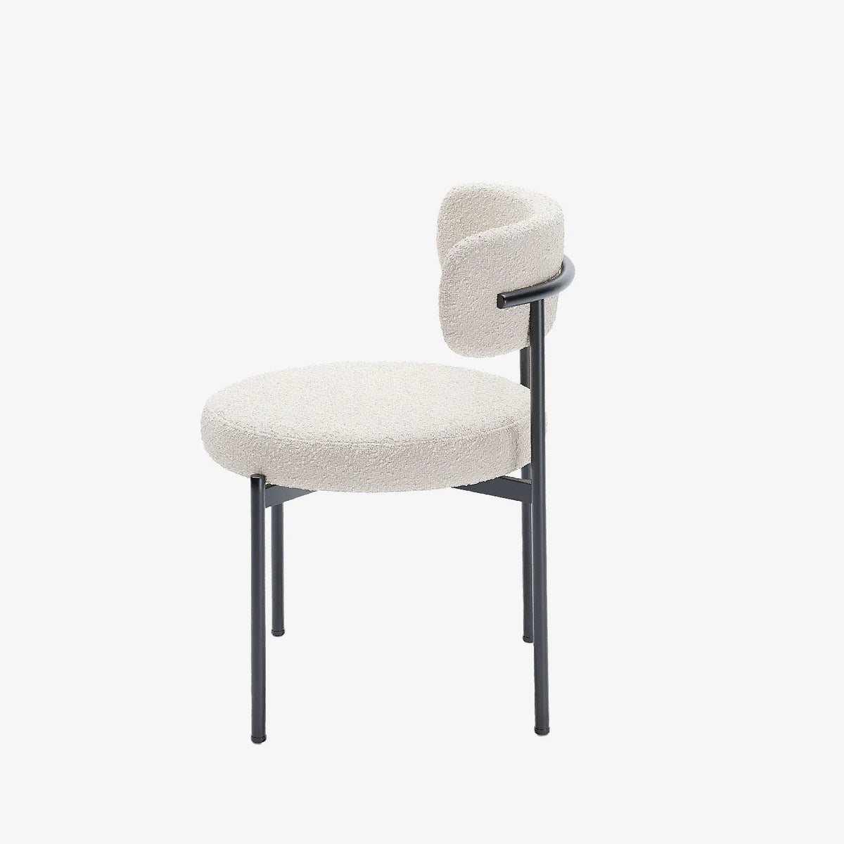 Lot de 2 chaises de table bouclette blanche Scarlett