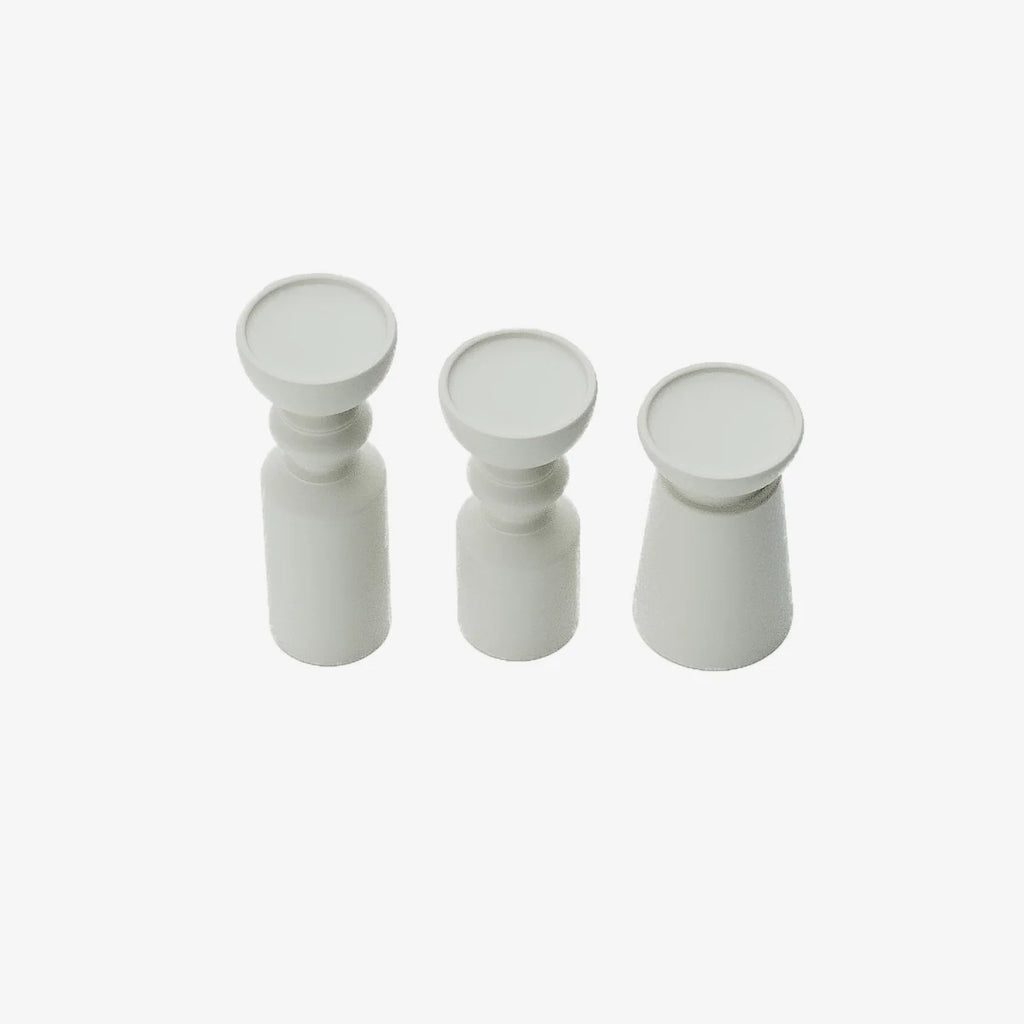 Set de 3 bougeoirs bois design, Boston coloris cr me