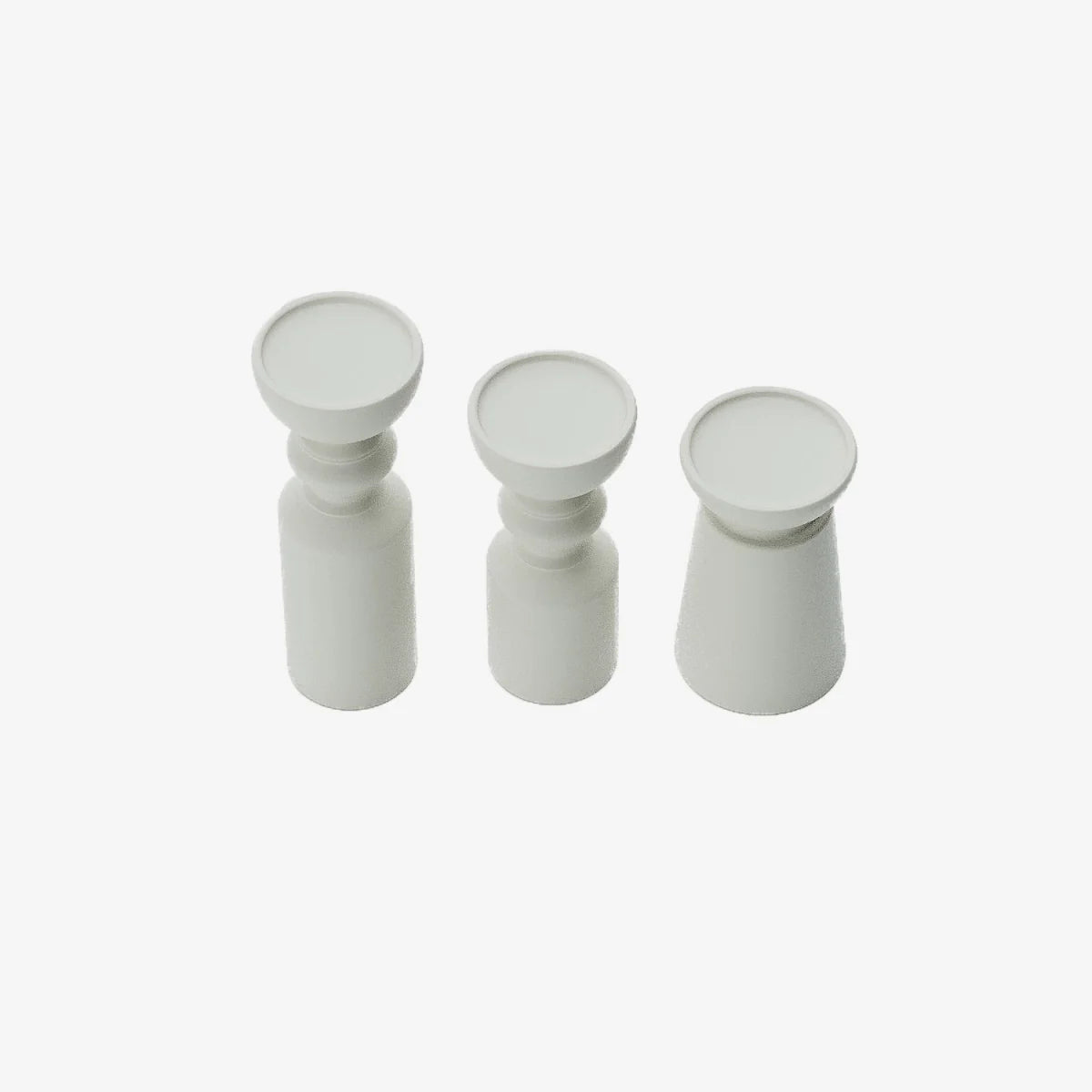 Set de 3 bougeoirs bois design, Boston coloris cr me