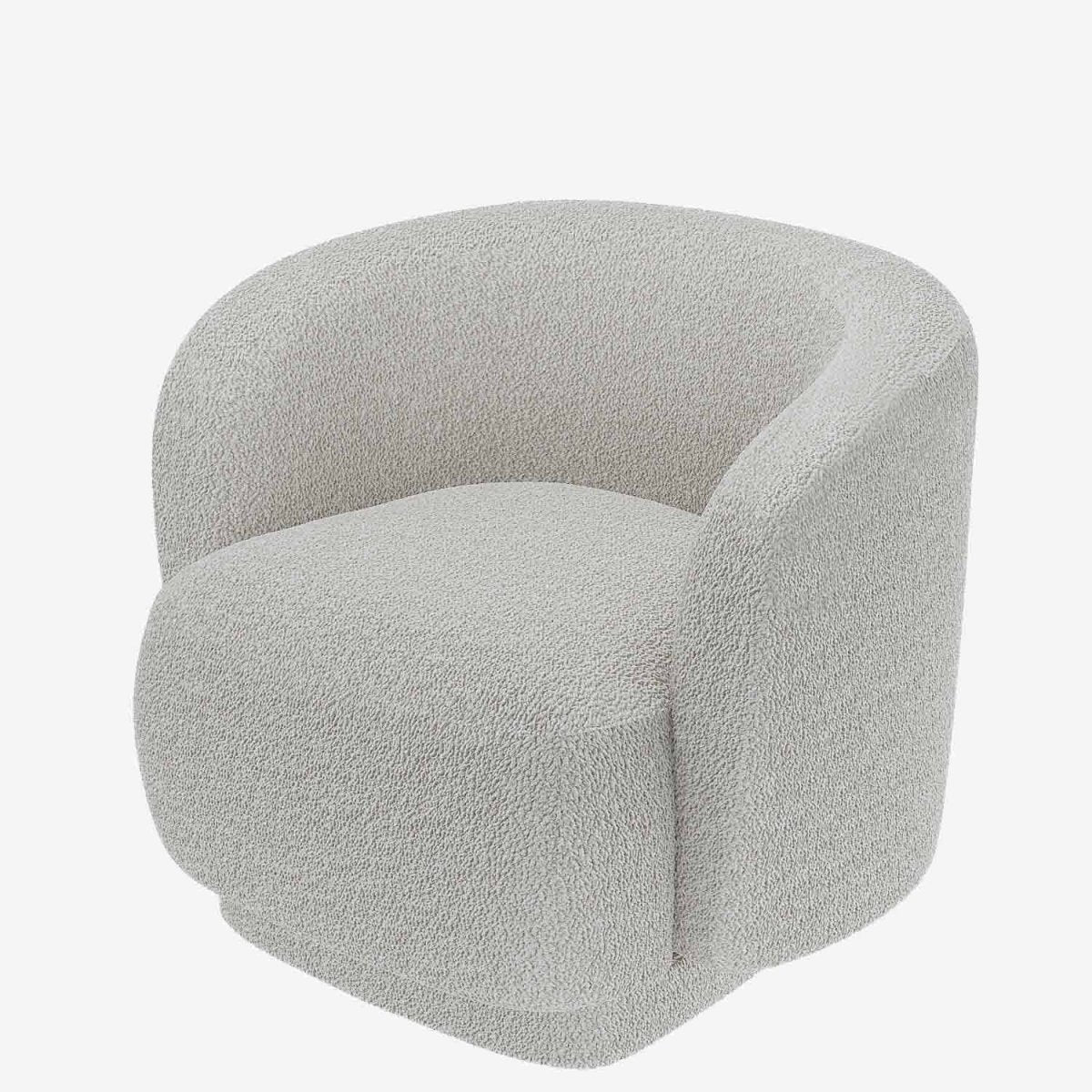Fauteuil bouclette couleur gris-cr me Victoria