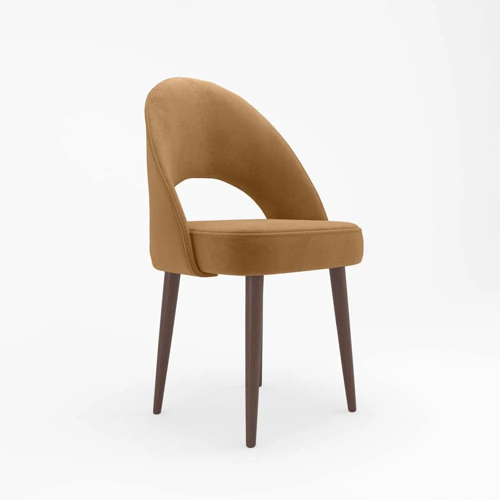 Chaise en velours camel
