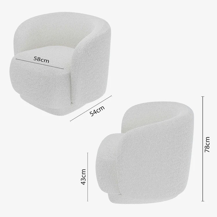 Fauteuil bouclette blanc Victoria