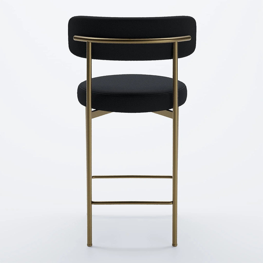 Lot de 2 tabourets de bar velours noir Agathe