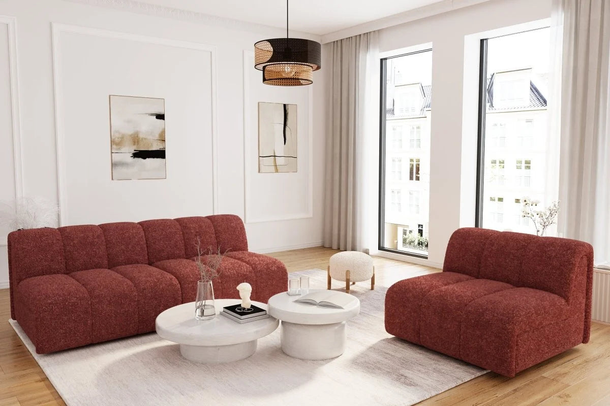 Chauffeuse d angle pour canap  modulable en tissu bouclette rose H l ne