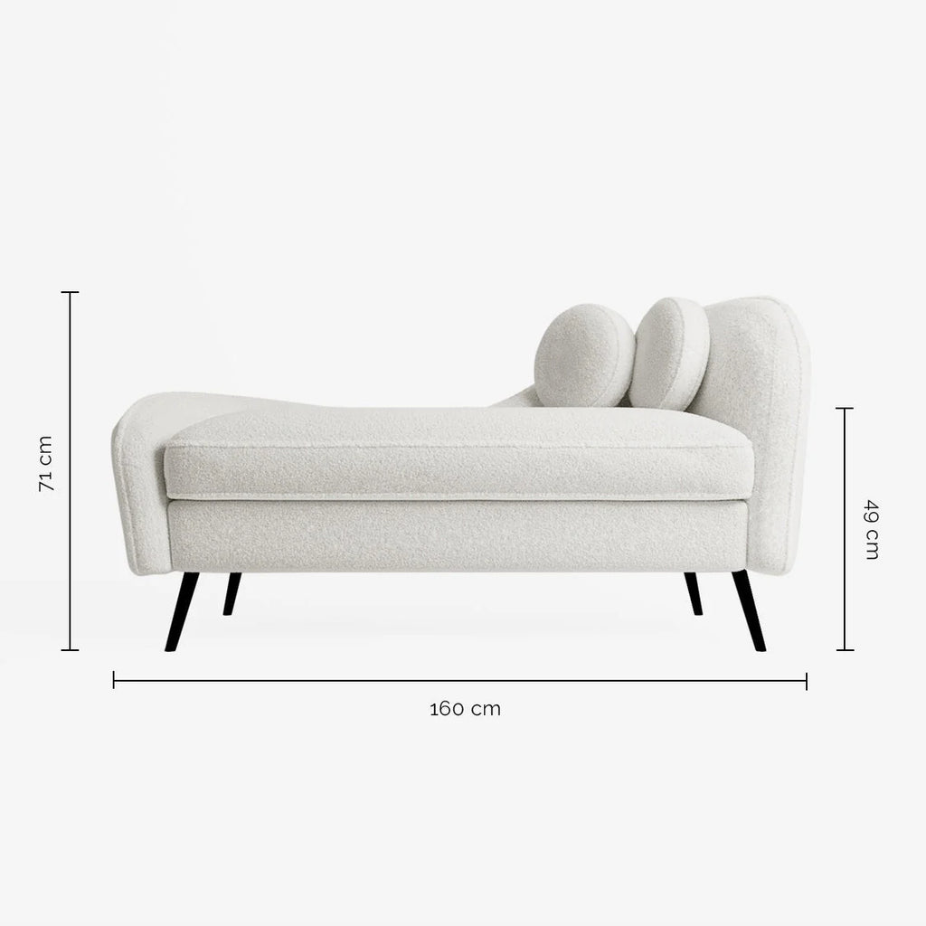 M ridienne effet laine boucl e blanc  cru, pieds m tal noir