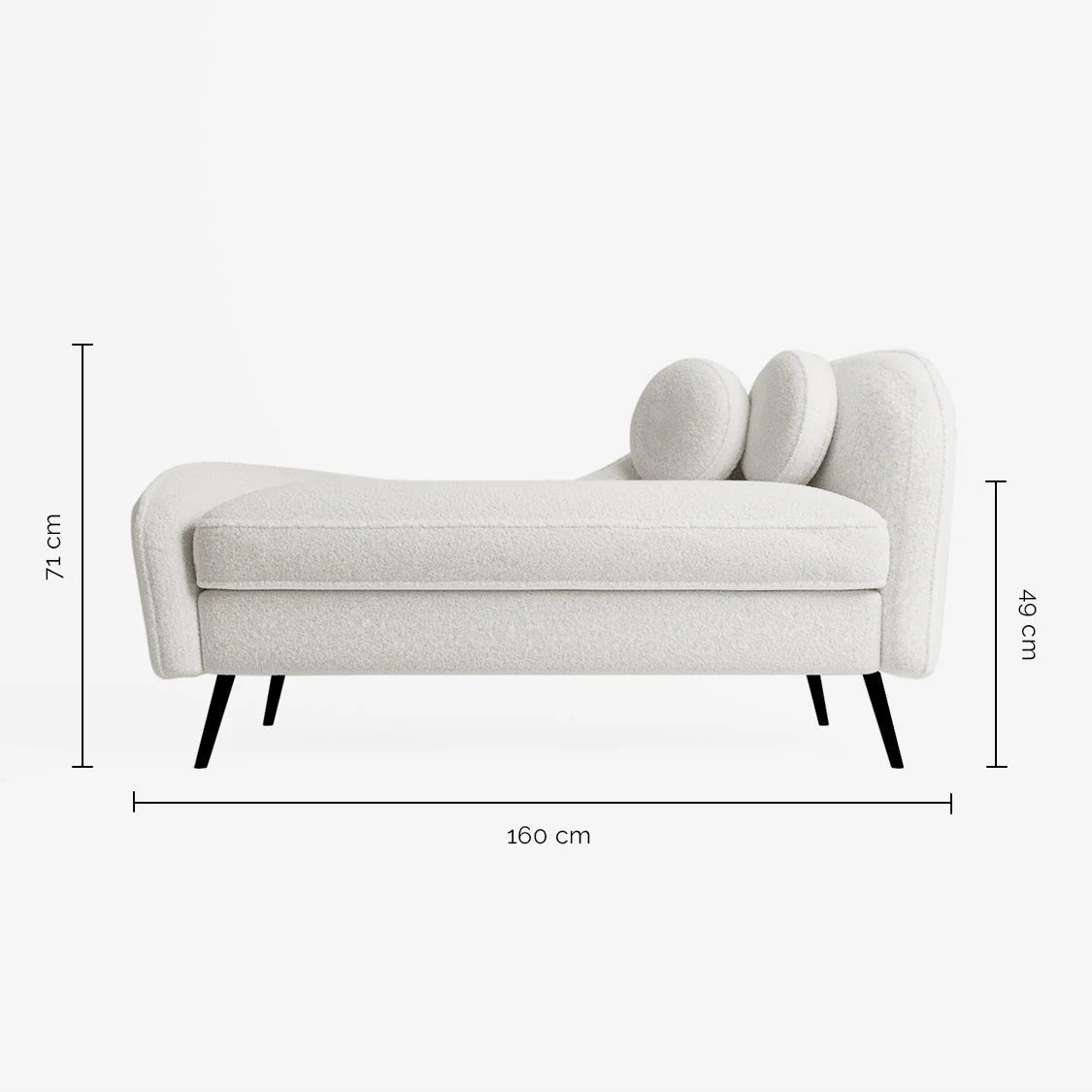 M ridienne effet laine boucl e blanc  cru, pieds m tal noir