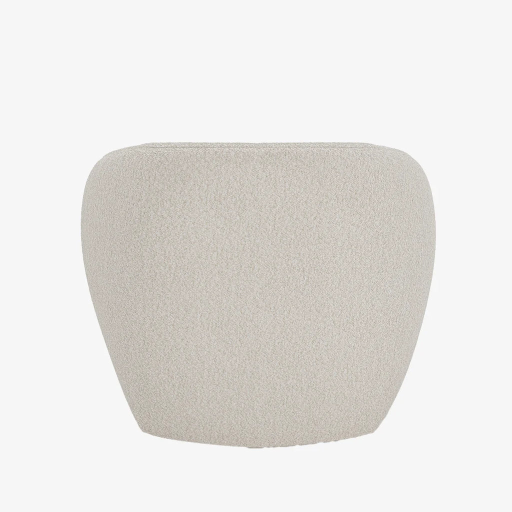 Fauteuil design bouclette gris-cr me Pablo