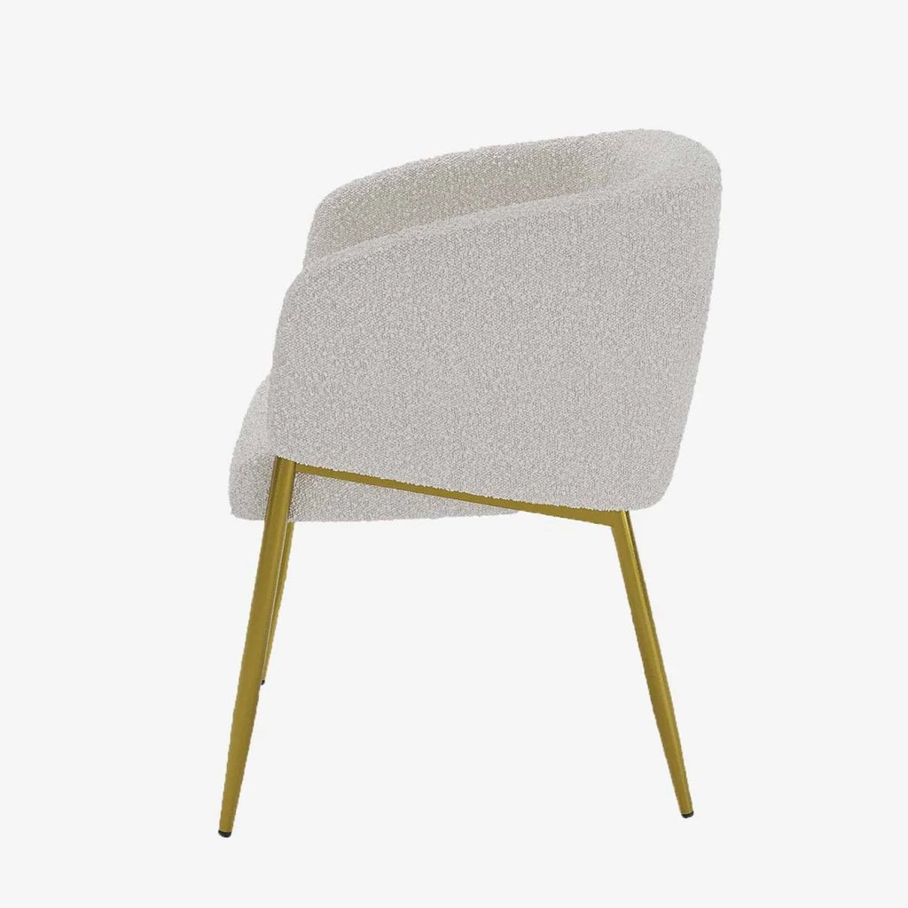 Fauteuil de salle   manger bouclette blanche Basile