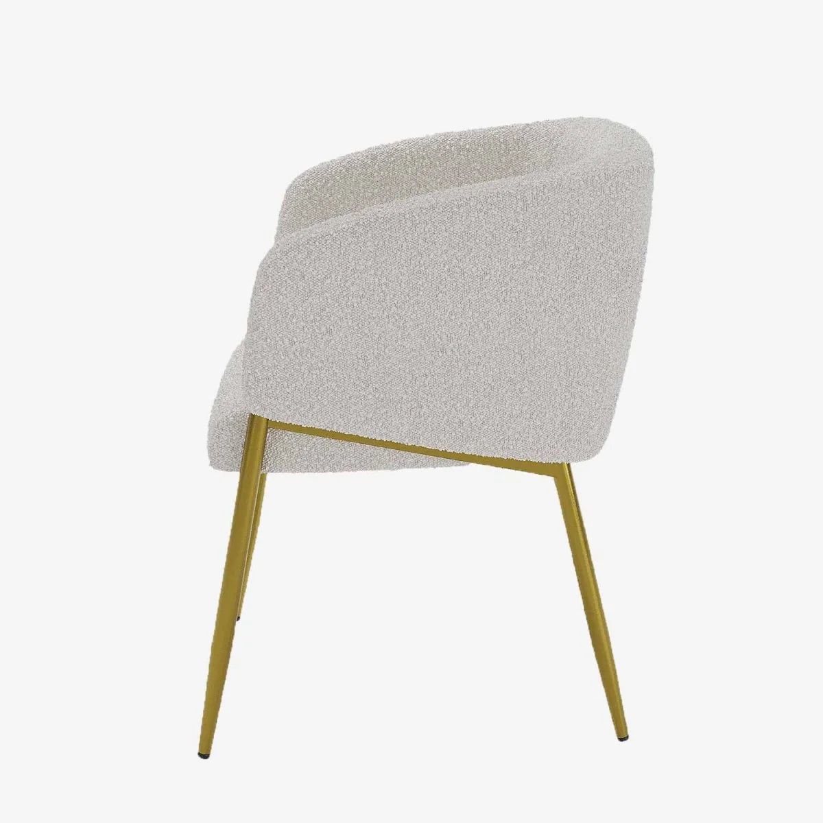 Fauteuil de salle   manger bouclette blanche Basile