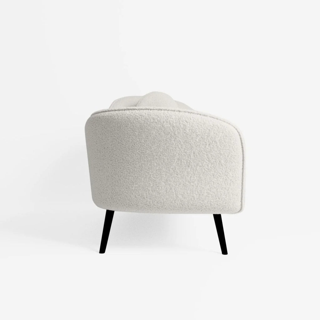 M ridienne effet laine boucl e blanc  cru, pieds m tal noir
