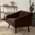 Fauteuil en velours marron