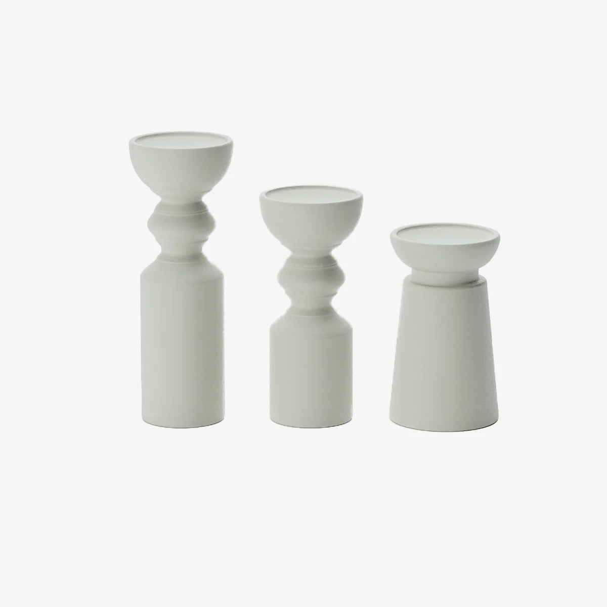 Set de 3 bougeoirs bois design, Boston coloris cr me