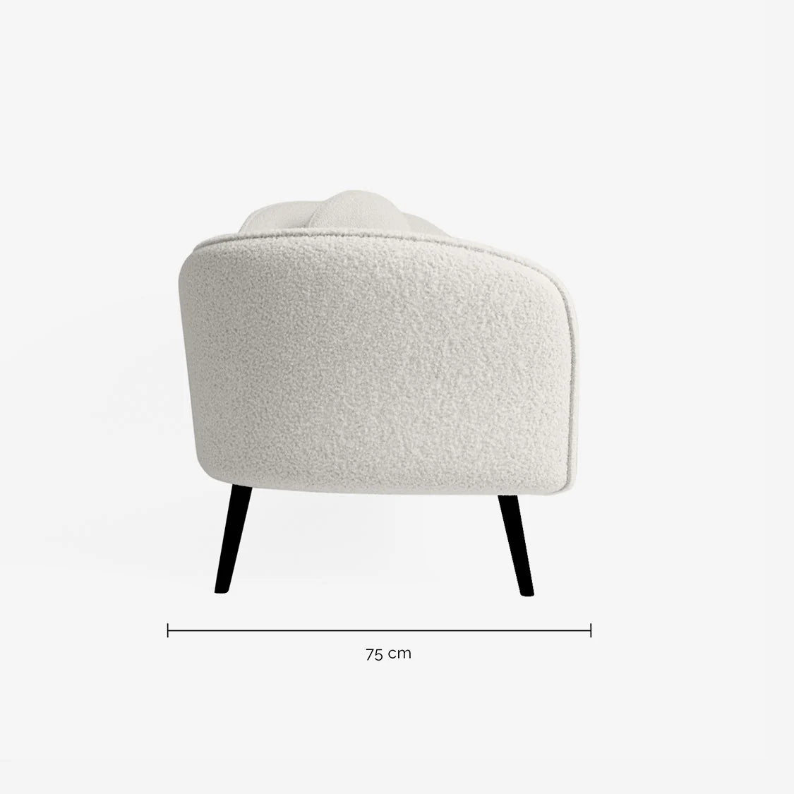 M ridienne effet laine boucl e blanc  cru, pieds m tal noir