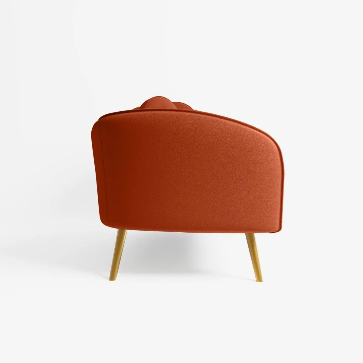 M ridienne en velours ocre et pieds dor s